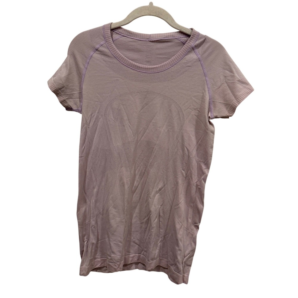 Lululemon Swiftly Tech Short Sleeve 2.0 Crew Lavender Purple Stripe Size 6